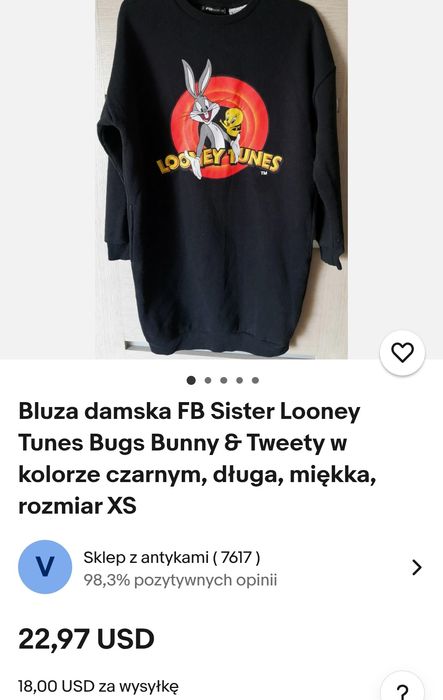 Długa, ciepła bluza Bugs Bunny, Tweety, looney tunes
