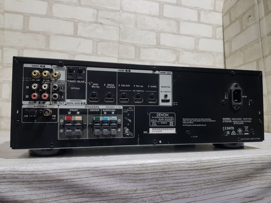 5.2 AV ресивер DENON AVR-X520BT, *5x90 Вт, HDMI, USB, Bluetooth, б/у