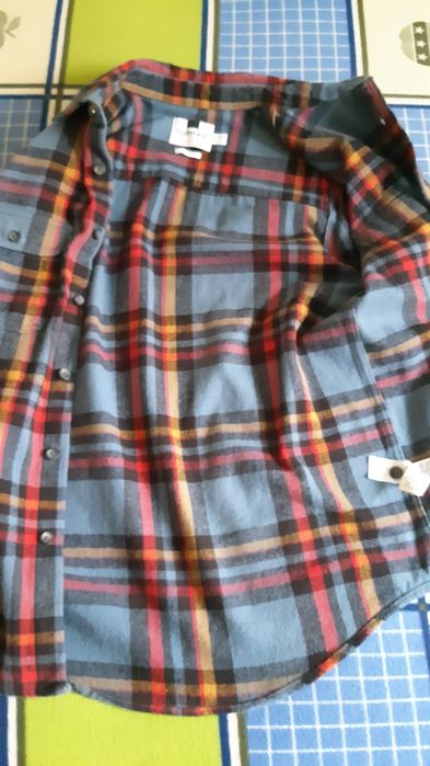 овершот тёплая рубашка в клетку от TOPMAN в размере S