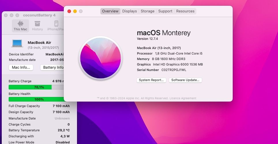 1 цикл Apple Macbook Air 13 2017 i5 8GB RAM 256GB SSD IL6686