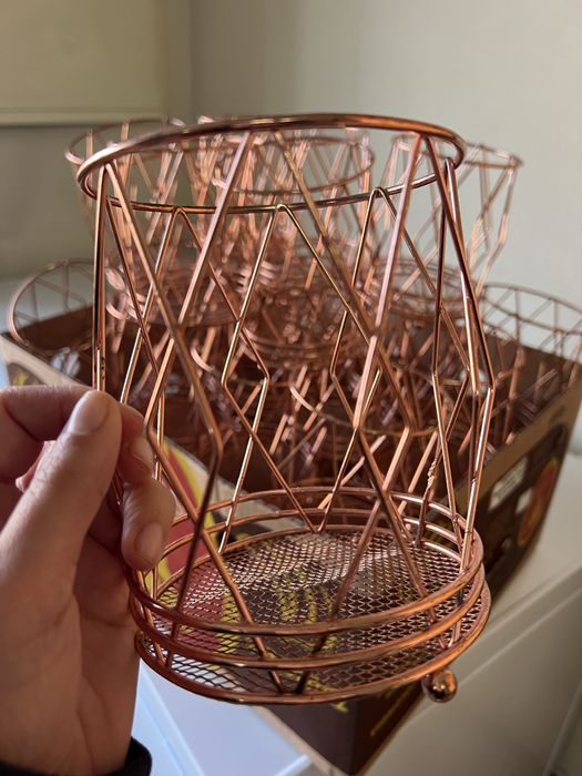 Suportes decorativos em metal cobre – 30 unidades