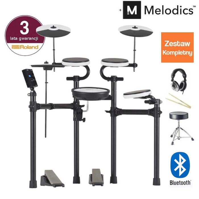 Roland TD02KV Bluetooth Stołek +Słuchawki +Pałki