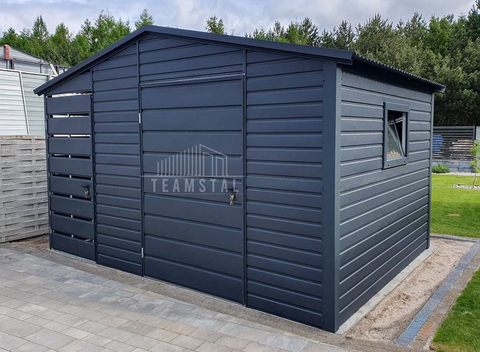 Schowek Domek Ogrodowy 2,5x2,5m + Wiata 0,9x2,5m Okno Drzwi  TS711