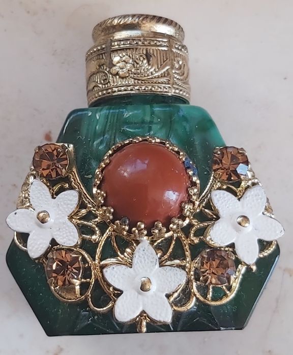 Флакон малахитове скло, Чехословакія.