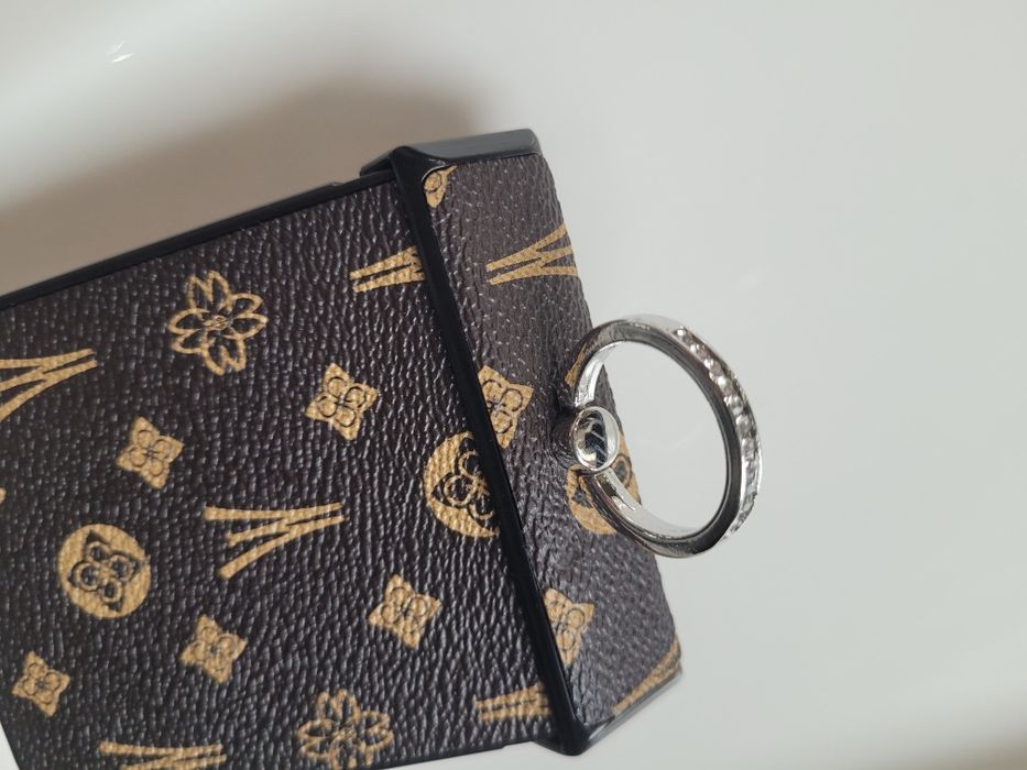 Etui Z Flip 6- pierścień - stojak, skóra retro,twarda obudowa(plastik