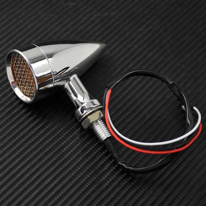 Par piscas led rede bala alumínio luz presença cafe racer chopper