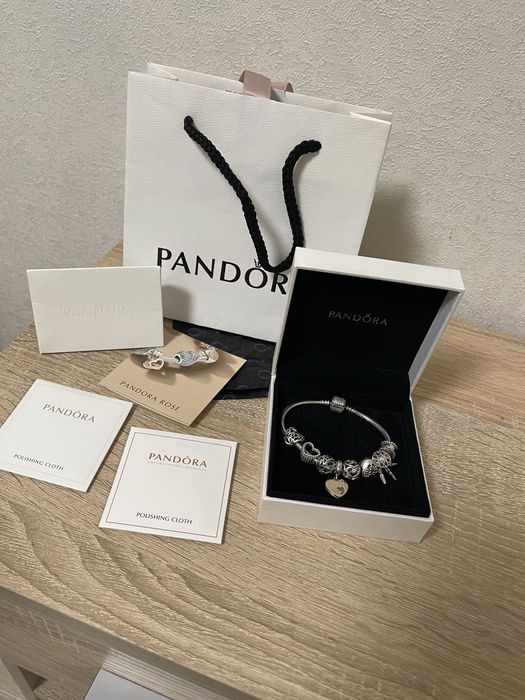 Pandora оригинал серебро+ золото