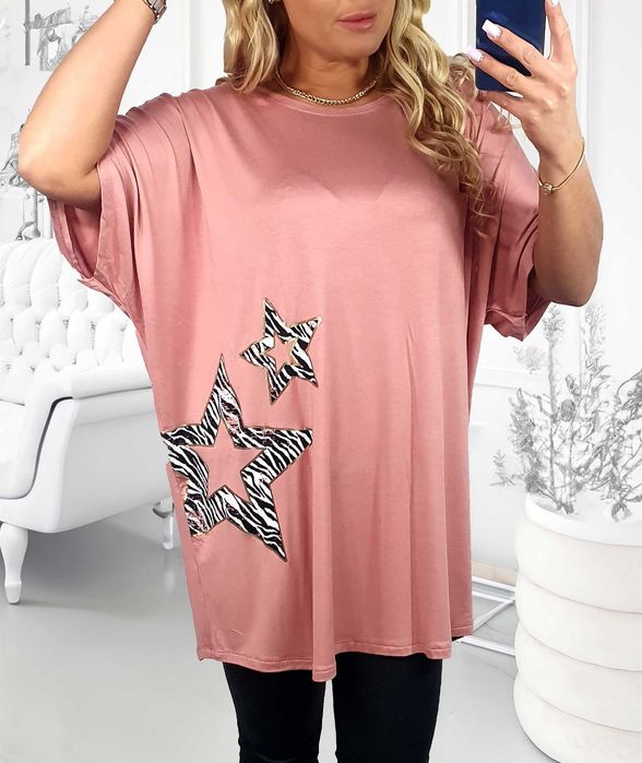 Bluzka plus size tunika gwiazki