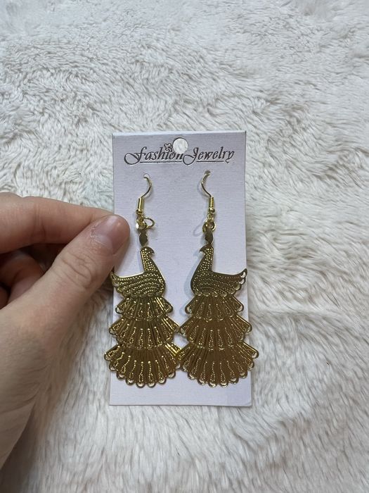 Kolczyki pawie peacooks Fashion Jewelry lekkie długie szykowne glamour