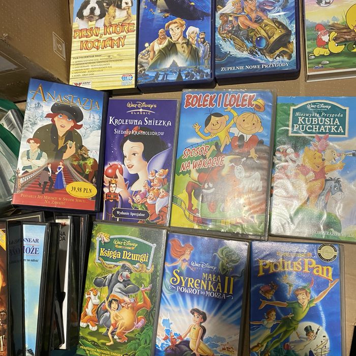 Kasety vhs bajki filmy zestaw