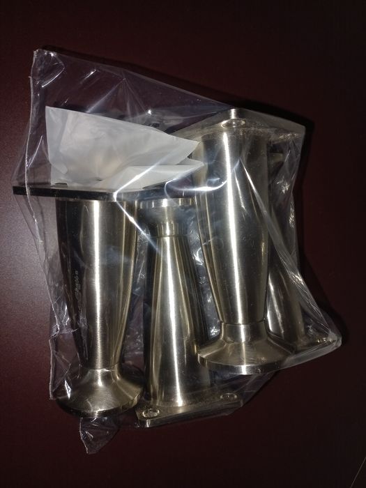 4 pés de móveis em aço escovado com 10 cm