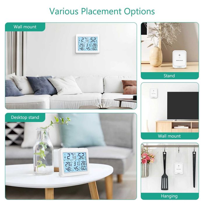 Бездротовий термометр/гігрометр ORIA з 3 зовнішніми датчиками