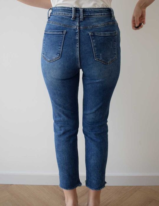 M.Sara denim collection 38 m l spodnie jeansy proste wysoki stan