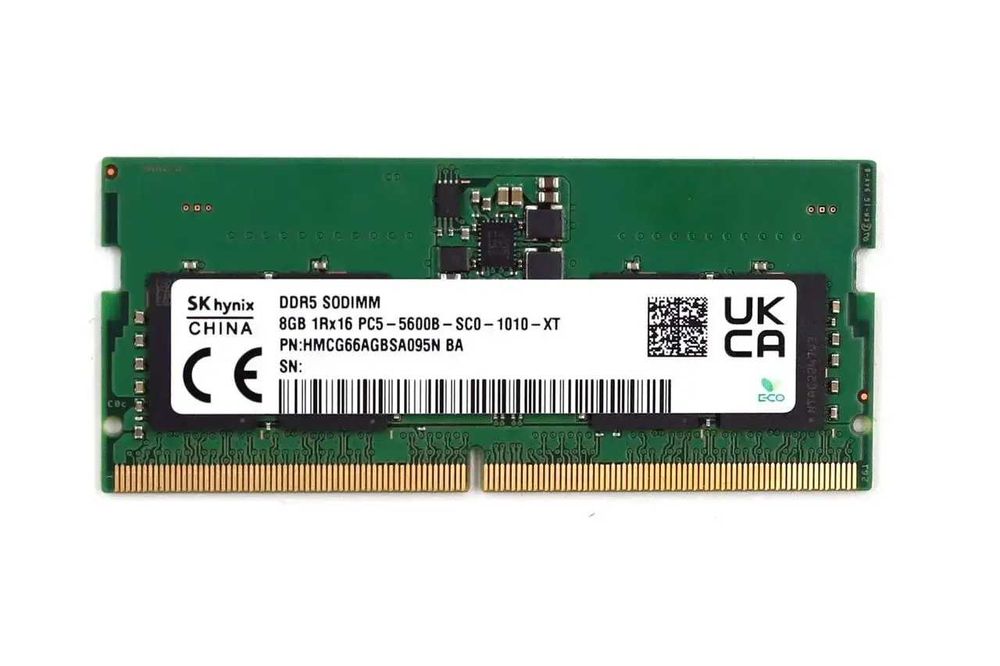 Оперативна пам'ять DDR5 2 шт. SK Hynix 8gb 1RX16 PC5-4800B-SC0-1010-XT