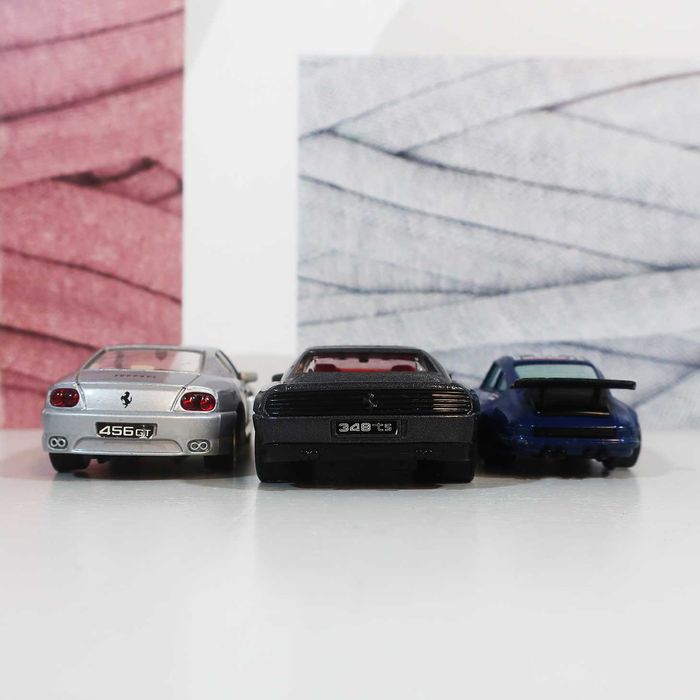 Conjunto 3x Carros Miniatura Ferrari + Porsche