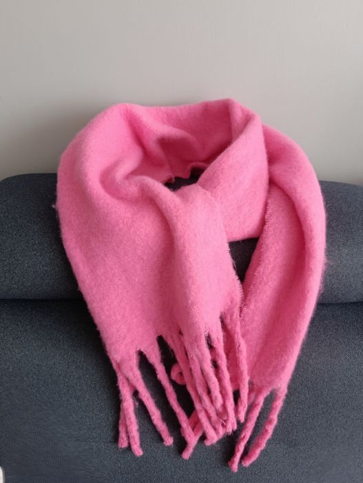 Szalik  gruby zimowy różowy