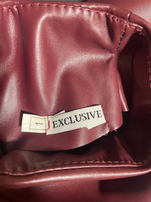 Шкіряний топ бордо