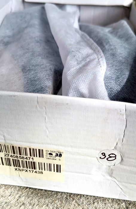 Buty na koturnie nowe, klapki, damskie Jeansowe rozmiar 38