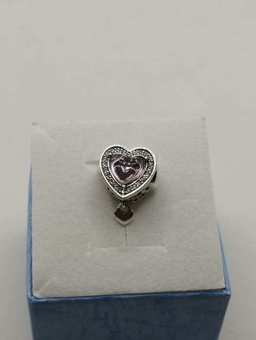 Srebrny charms do Pandory, serduszko, próba 925