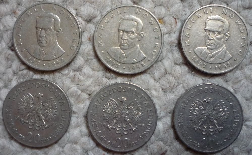 Monety 20 zł. PRL Marceli Nowotko