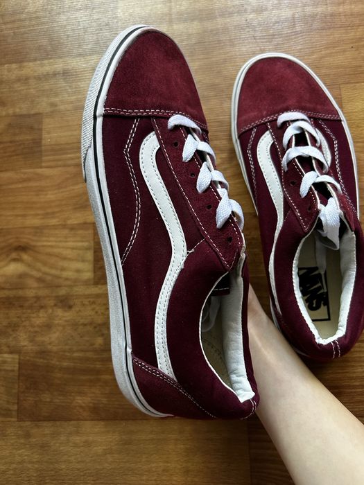 Кросівки кеди Vans Old Skool бордові, 44.5 розмір (29см) Ванс