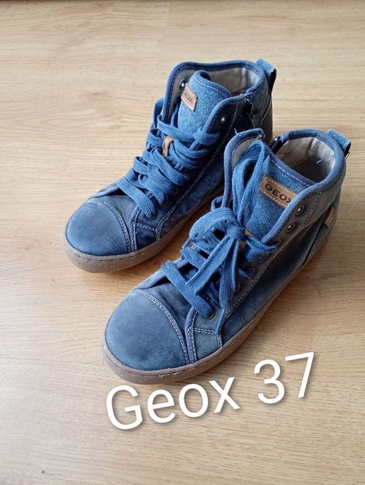 Trampki Geox 37 skórzane wysokie półbuty niebieskie