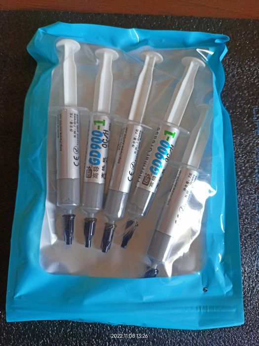 Термопаста GD 900-1 1-3-7 грамм, с серебром, 6 Вт/м*K Оригинал.