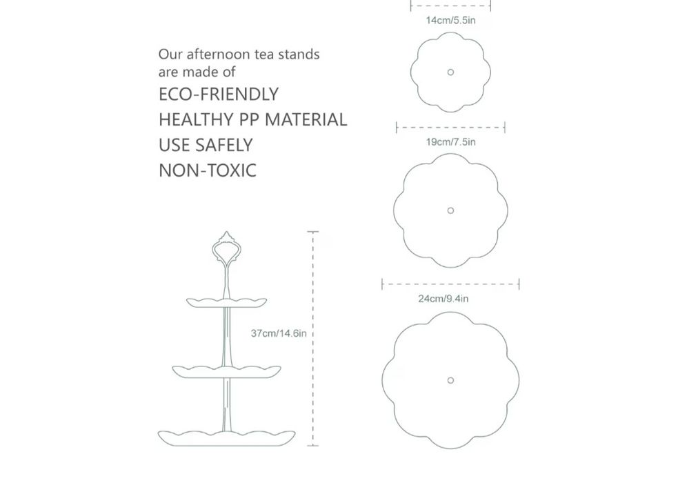 Patera na ciasto, owoce, przekąski - 3 poziomy - nowa