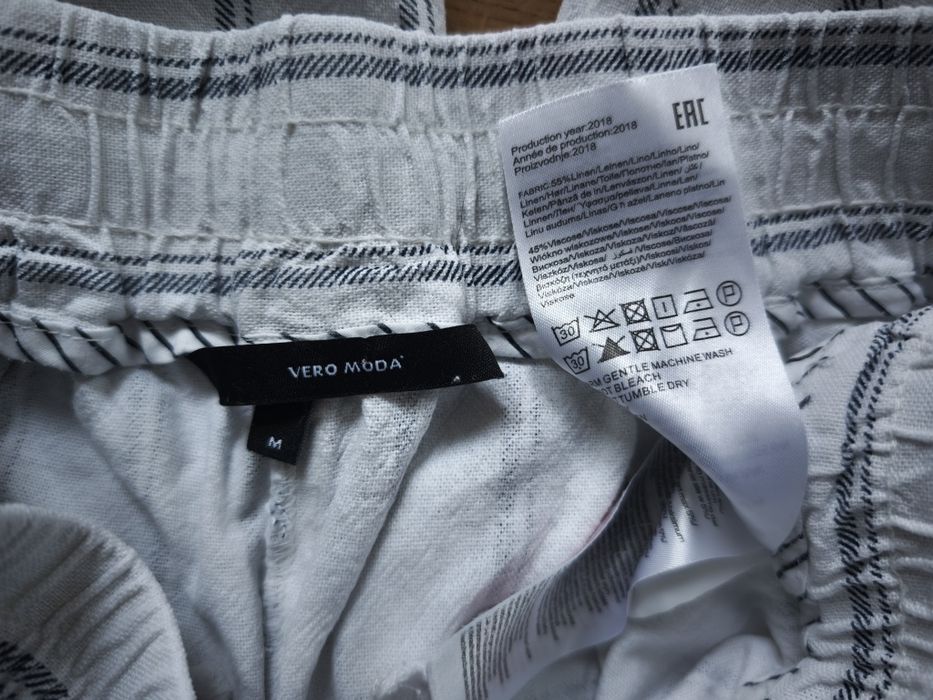 Vero moda M lniane spodnie w paski