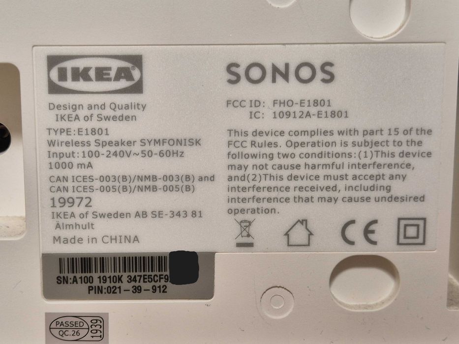 Głośnik Wi-Fi Sonos x IKEA SYMFONISK Bookshelf Speaker (Gen 1) biały