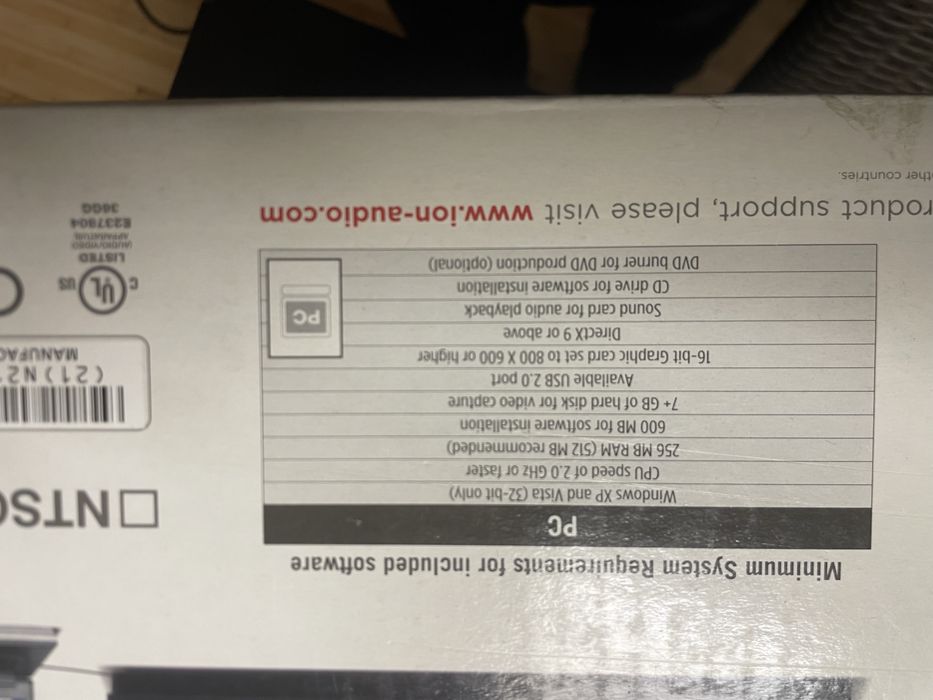 Conversor USB player Ion VCR 2 PC VHS video para computador.