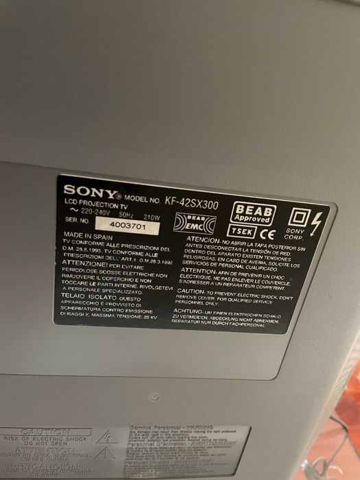 TV Retroprojetor LCD Sony KF-42SX300
