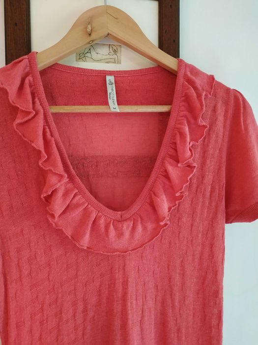 Vestido rosa manga curta