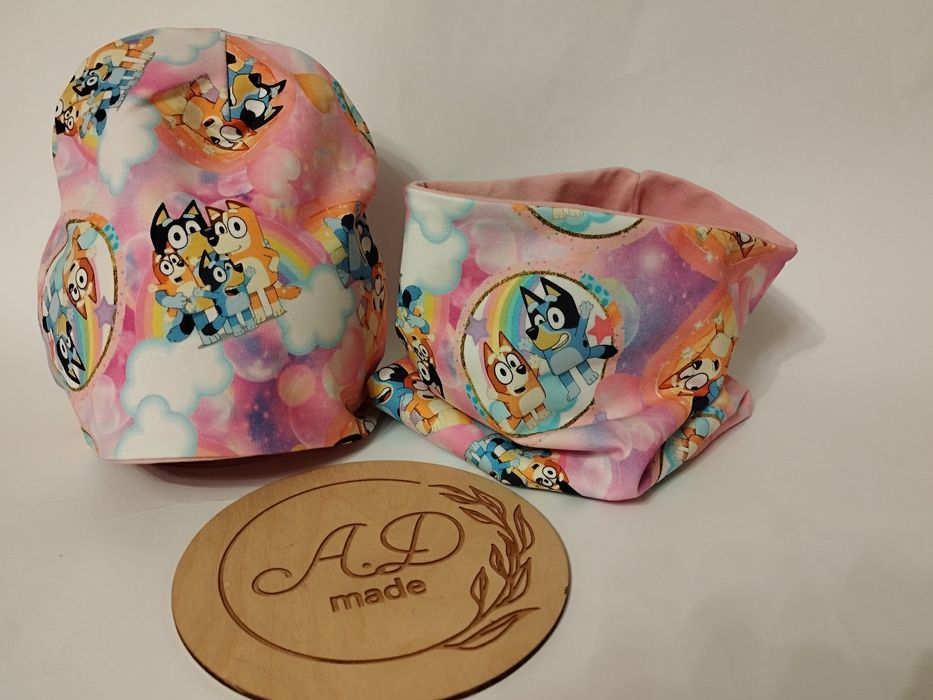 Komplet zimowy zestaw czapka ocieplany Bluey
