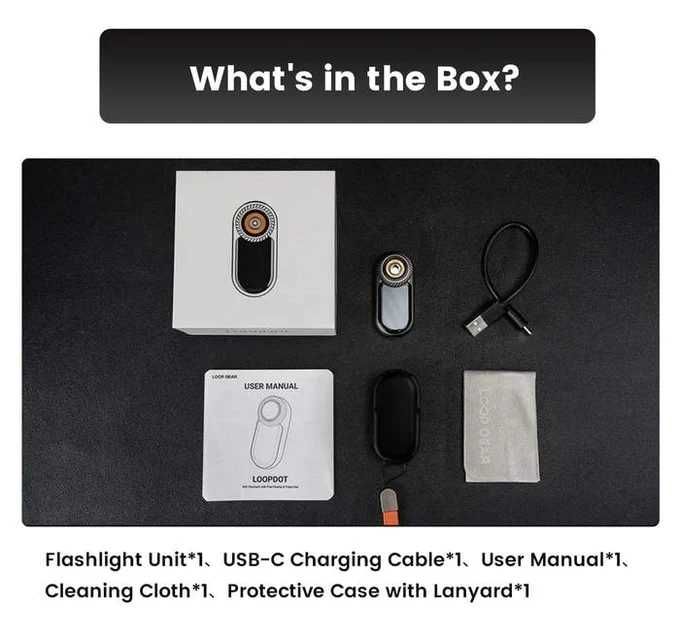 LOOP GEAR LoopDot Ліхтар Компактний з ЧОХЛОМ (Унікальний EDC-Гаджет) 400 Люмен - 100 Метрів