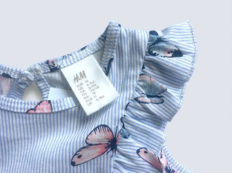 Новий літній набір для дівчинки костюм Anyday + шорти Primark + плаття Н&M 6-9 місяців