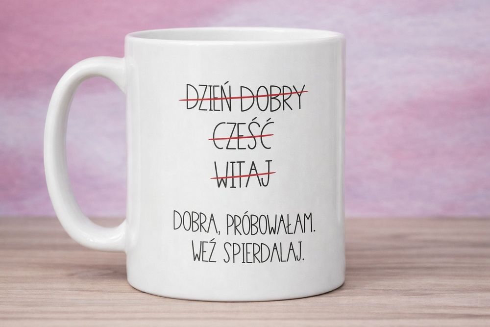 Śmieszny kubek ceramika 330 ml nowy