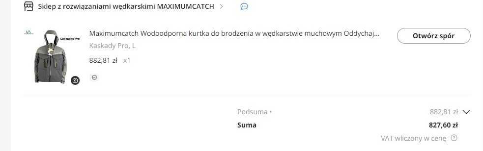 Kurtka do brodzenia wędkarska - nowa