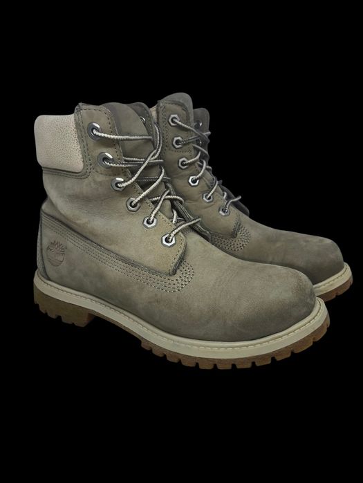 Timberland Premium 6-Inch Damskie Buty Rozmiar 37.5 Szare Skórzane Trapery Primaloft Waterproof