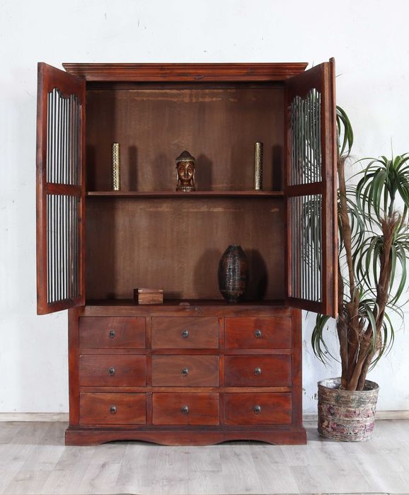 Witryna z drewna egzotycznego 180x50x115cm