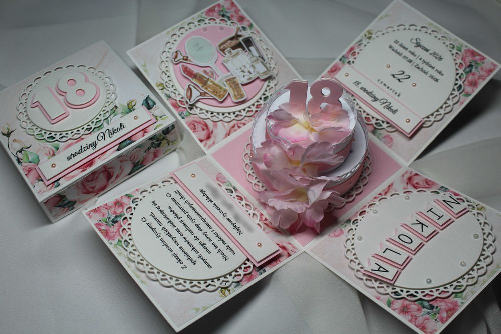 Urodzinowy exploding box ręcznie wykonany