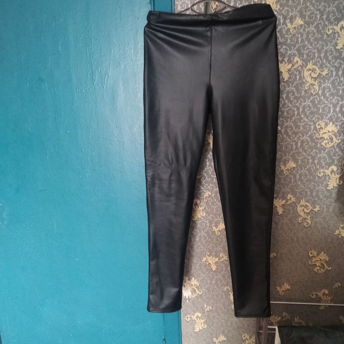 Брюки тканина єко-шкіра на флісі