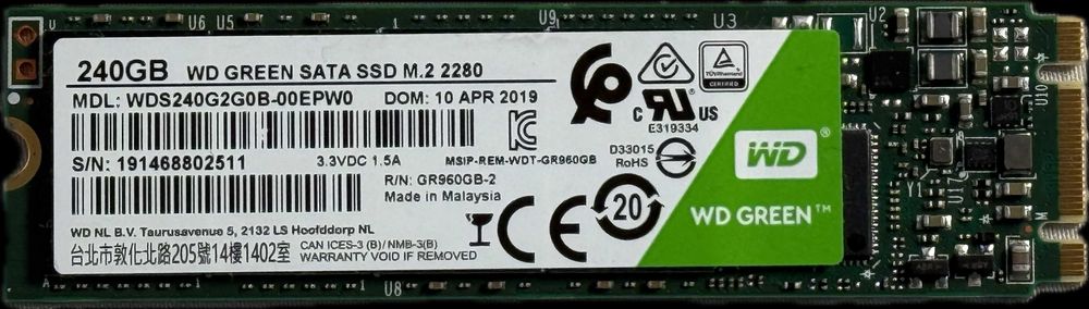 Dysk SSD WD Green WDS240G2G0B 240GB M.2 SATA III