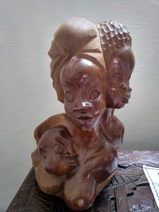 African Woman Statue in Wood