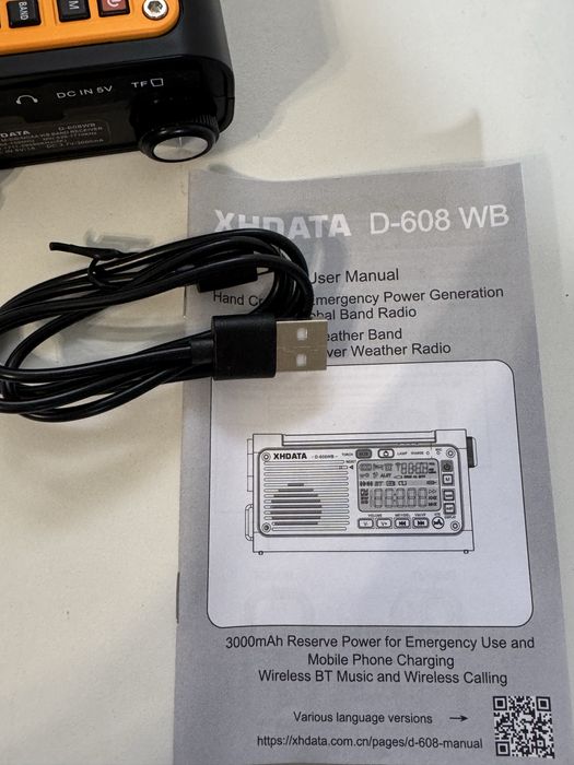 Radio XHDATA D-608WB- wielofunkcyjne radio z latarką i powerbank