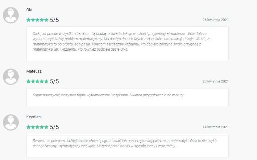 Matematyka/Matura/Studia/korepetycje/nauczyciel/wykładowca/100 opinii