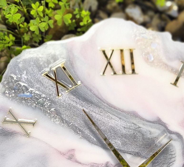 Epóxi relógio de parede Geoda 45×50cm