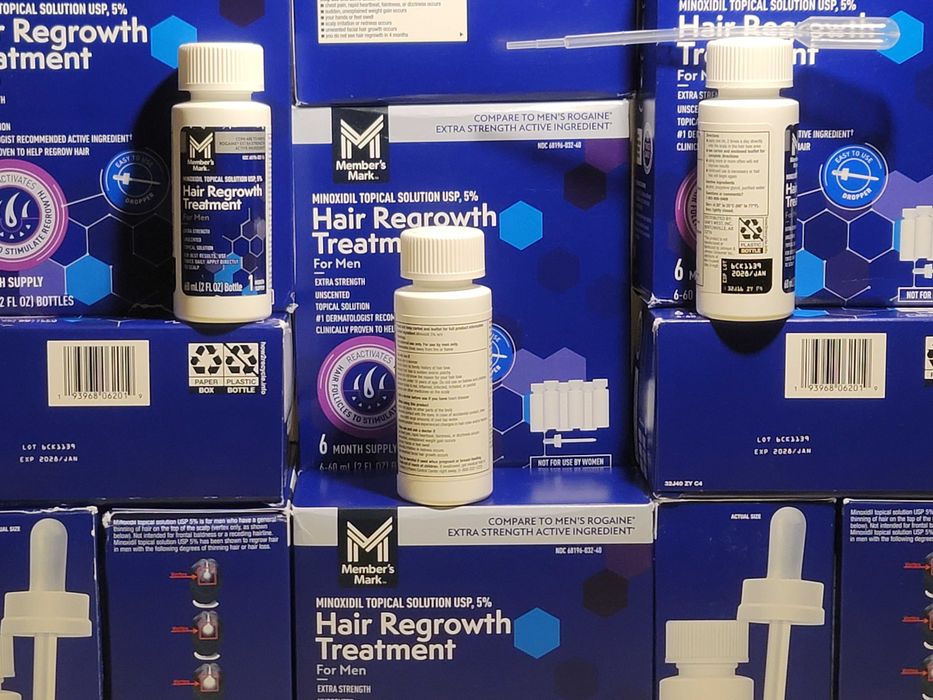 3x Frascos Minoxidil 5% Member’s Mark Líquido (3 Meses) – O "Gémeo" do Kirkland