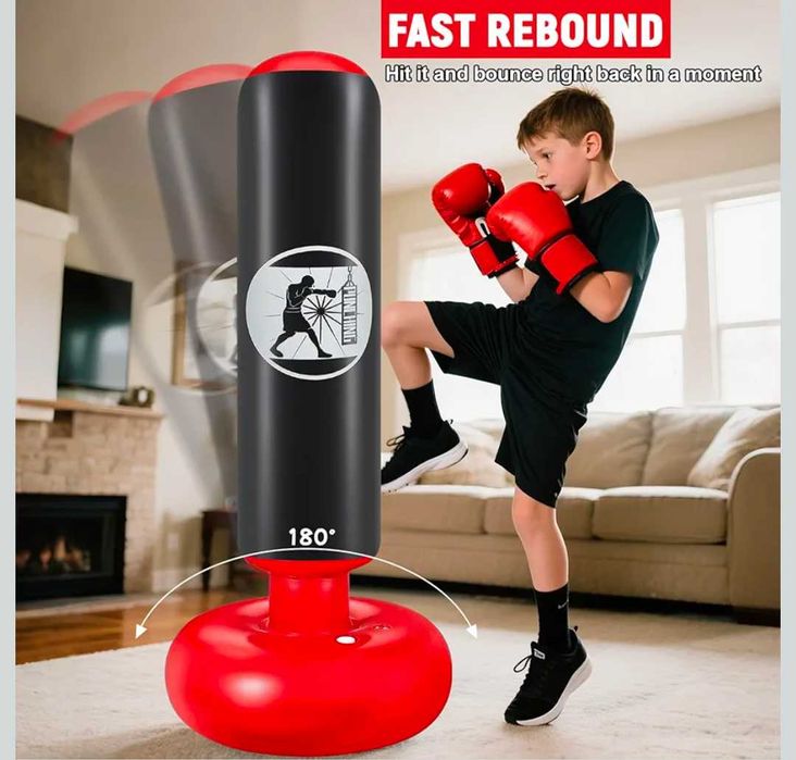 Saco boxe com luvas para crianças 6-12