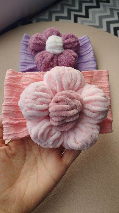 Пов'язка з квіткою, пов'язочки для дівчаток, пов'язка на весну